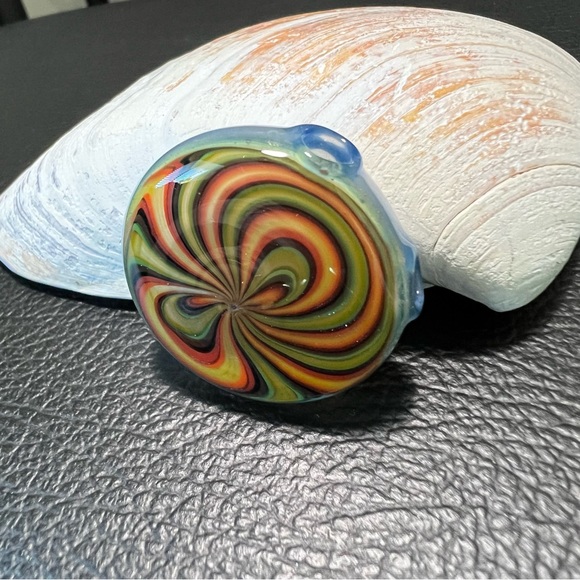 Rasta Swirl Hollow Glass Pendant - Picture 4 of 5